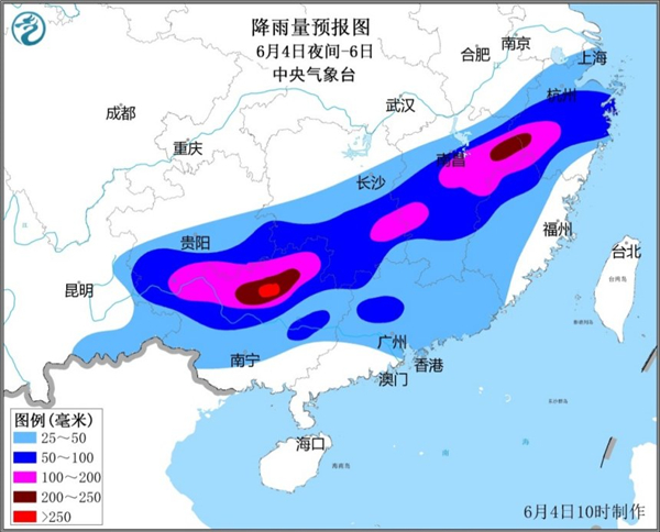 中央气象台6月15日18时继续发布暴雨黄色预警