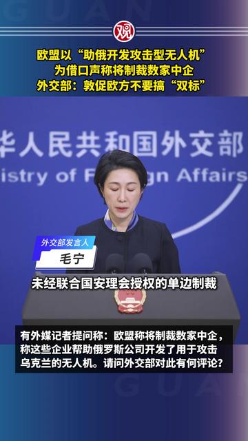 欧盟中国商会发布中企在欧营商报告，外交部：希望欧方认真倾听中企合理关切