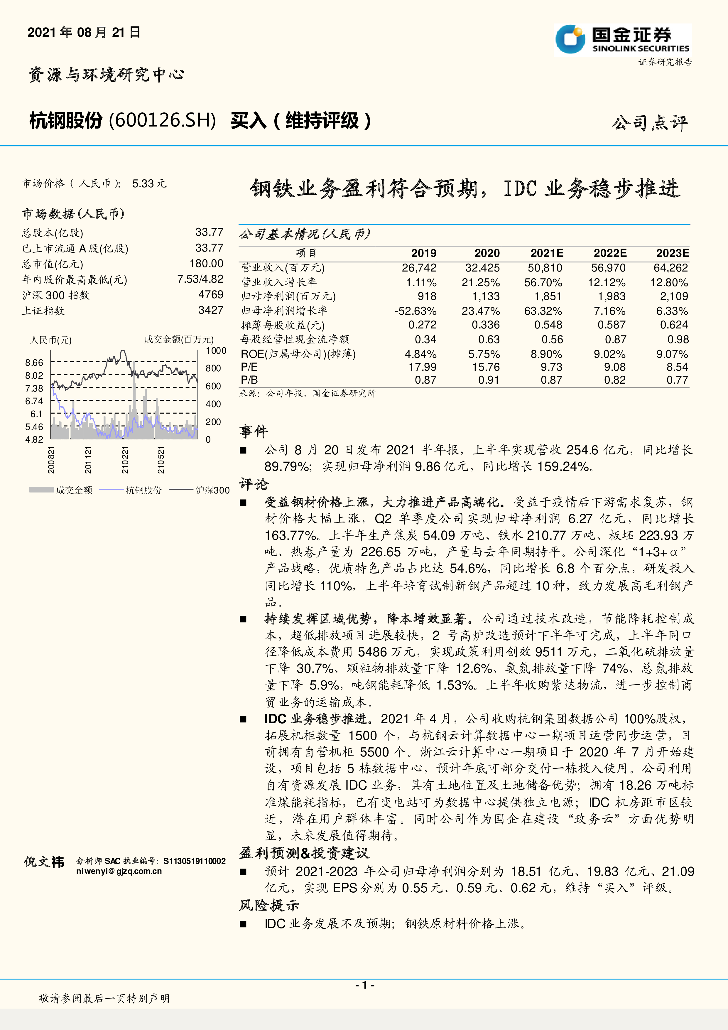 杭钢股份：8月21日召开董事会会议